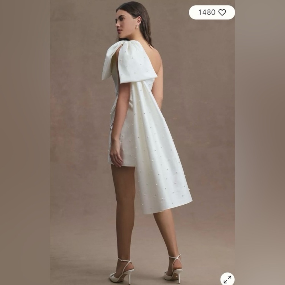 BHLDN/Anthropologie Sachin & Babi Pippa One Shoulder Pearl-Embellished MiniDress